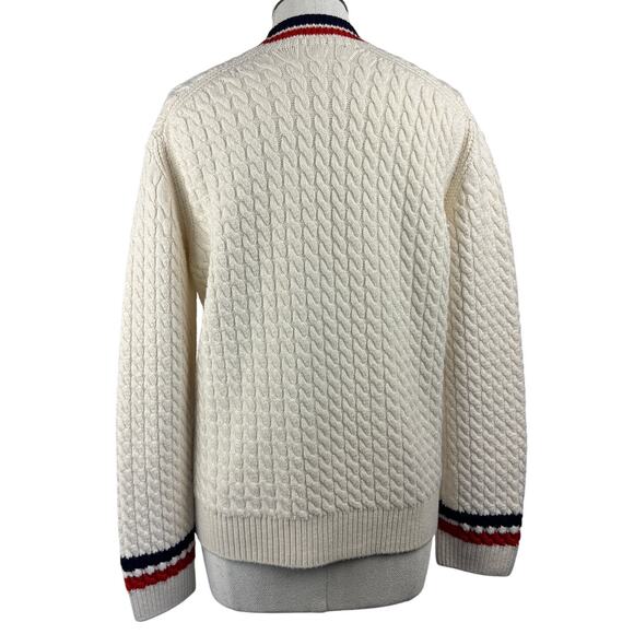 Maje Women's Medhi Cardigan 1 Small Cream Cable Knit Ribbed Long Sleeve Sweater - Picture 4 of 8